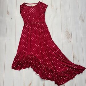 Joyfolie Mia Joy Asymmetrical Red Polka Dot Dress